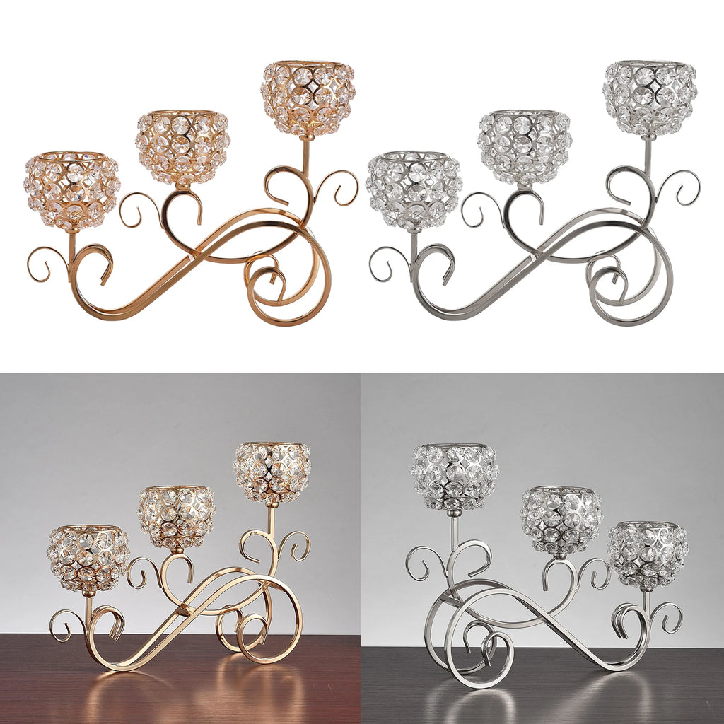 Crystal Candle Holder 3 Arms