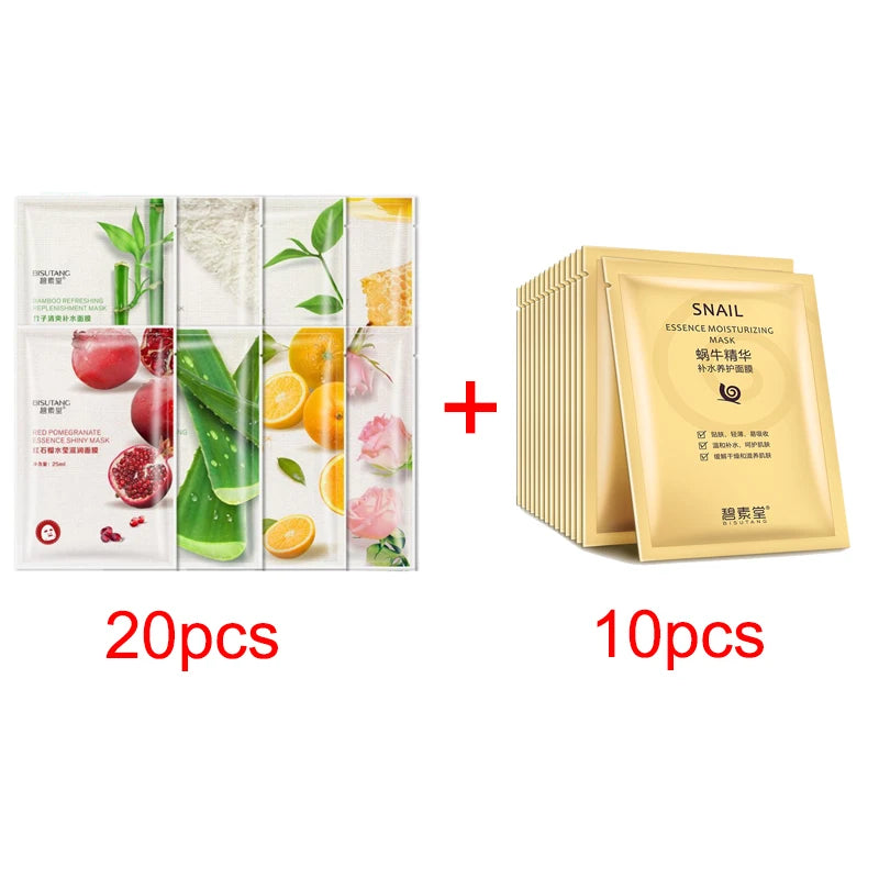 30PCS/Lot BIOAQUA Skin Care Sheet Mask