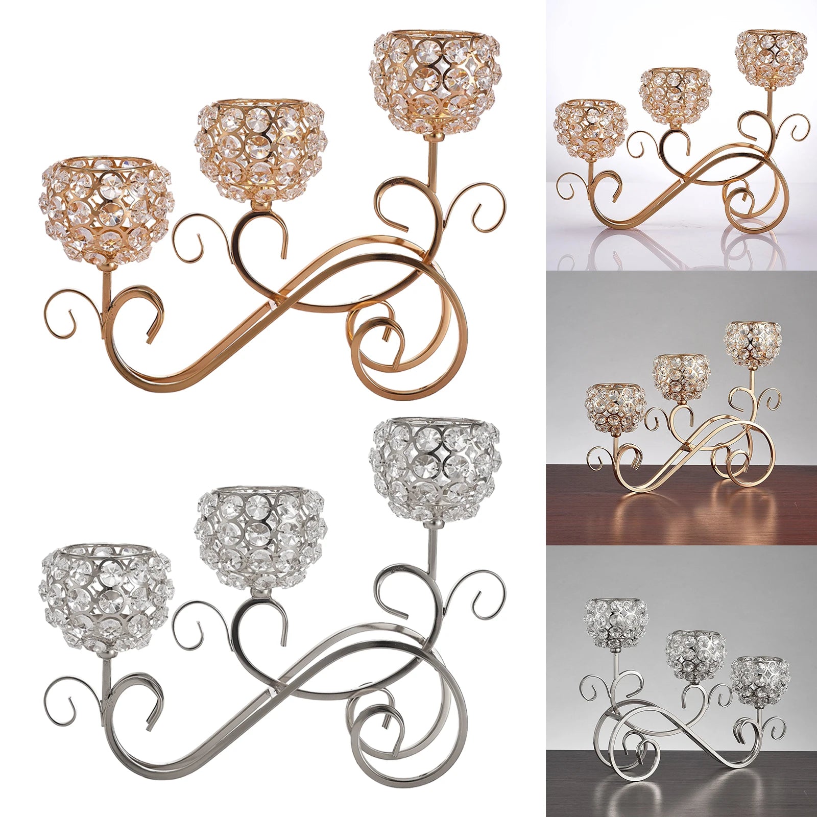 Crystal Candle Holder 3 Arms