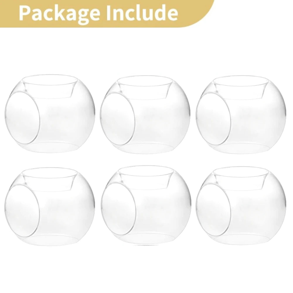 6/12Pcs Round Hollow Glass Candle Holder