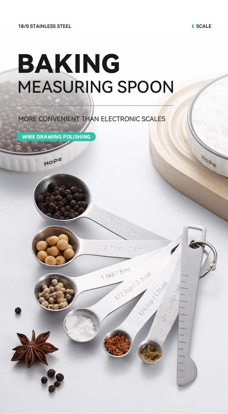 Stainless steel measuring spoon