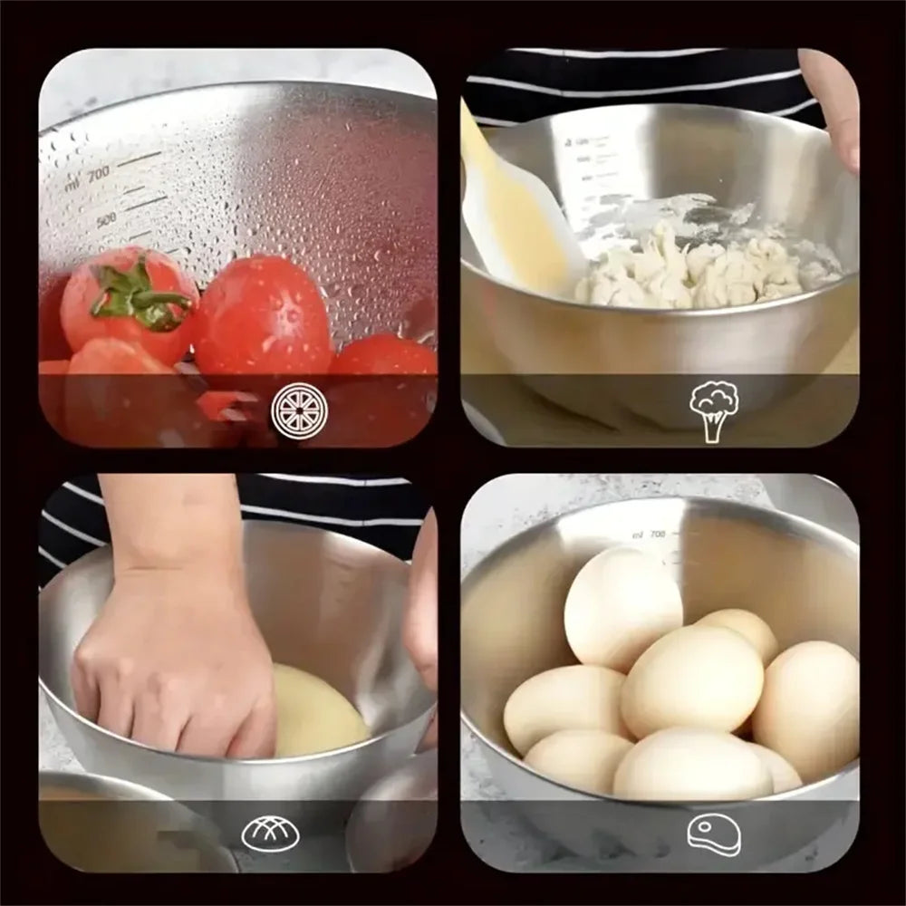 1-3 Stainless Steel Bowl Set with Scale