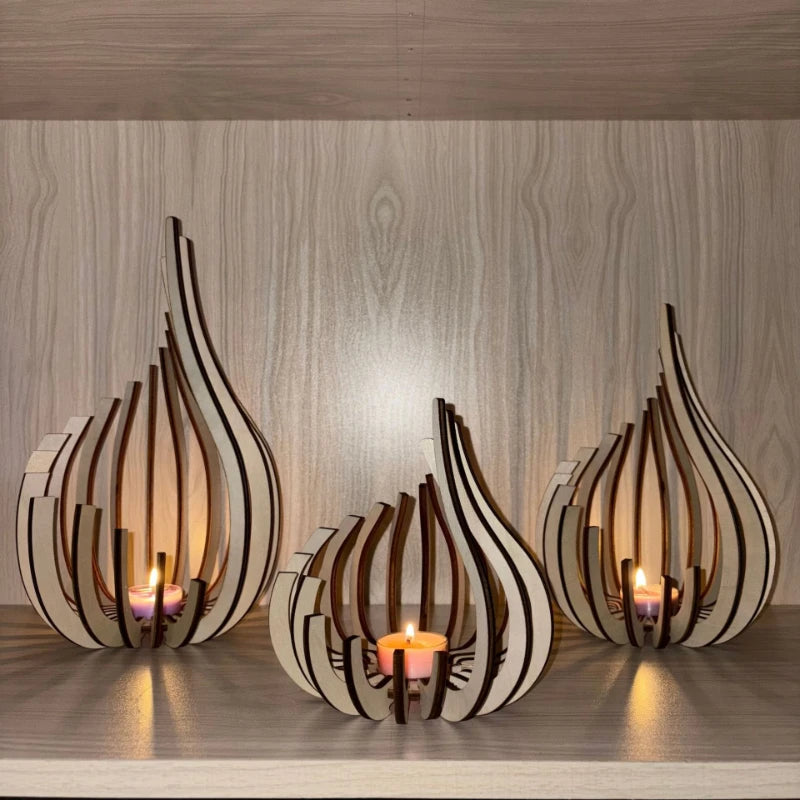 Handmade Candle Holder Made of Wooden