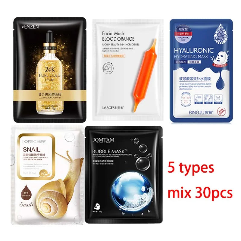 30PCS/Lot BIOAQUA Skin Care Sheet Mask
