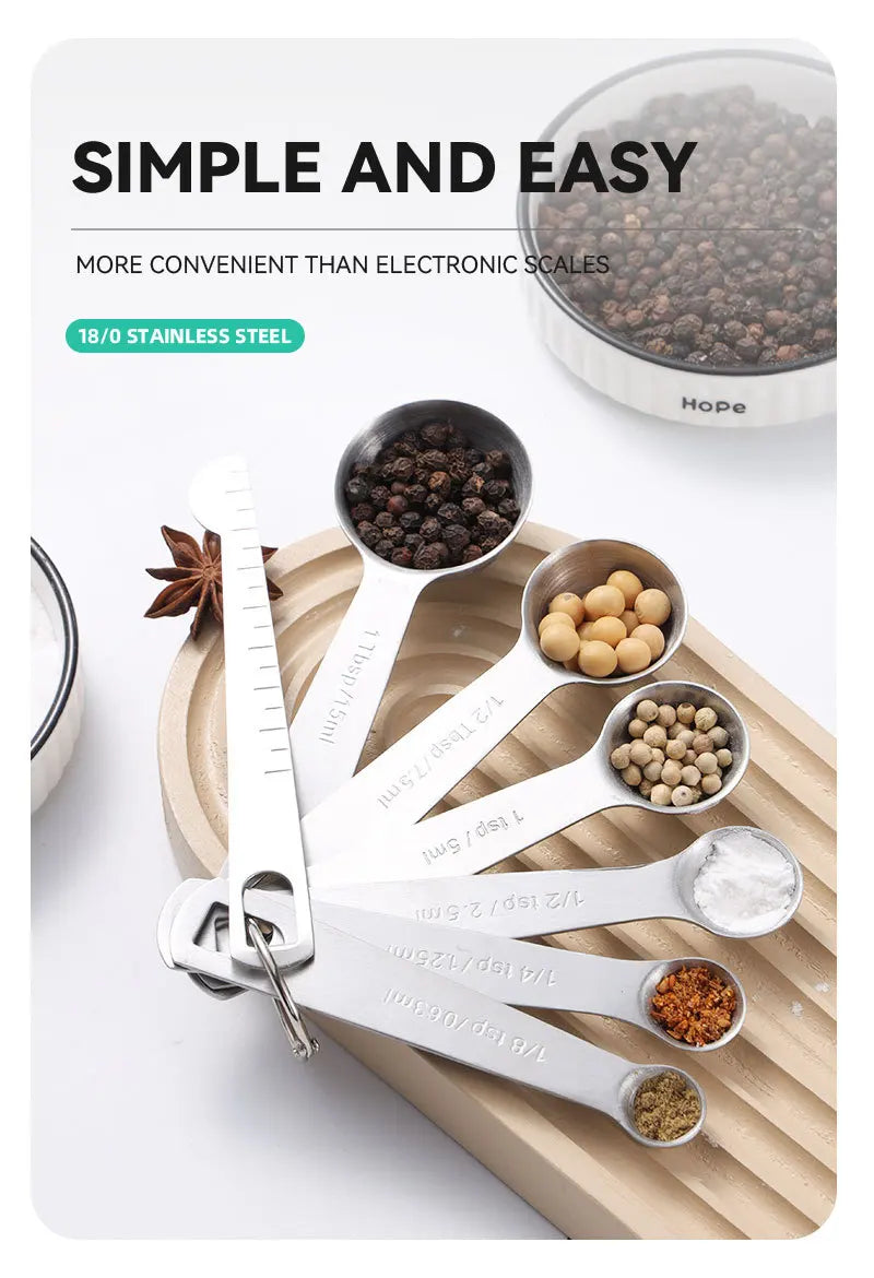 Stainless steel measuring spoon