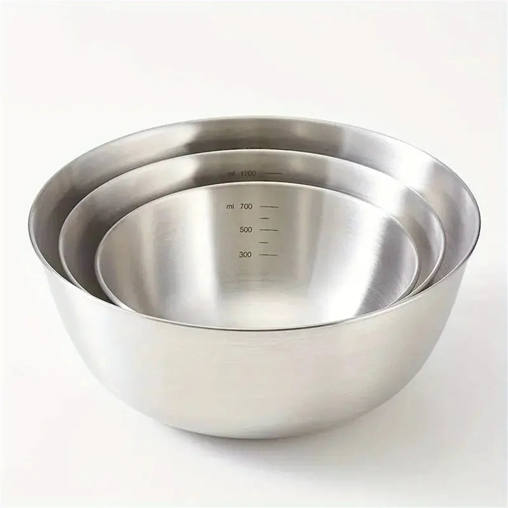 1-3 Stainless Steel Bowl Set with Scale