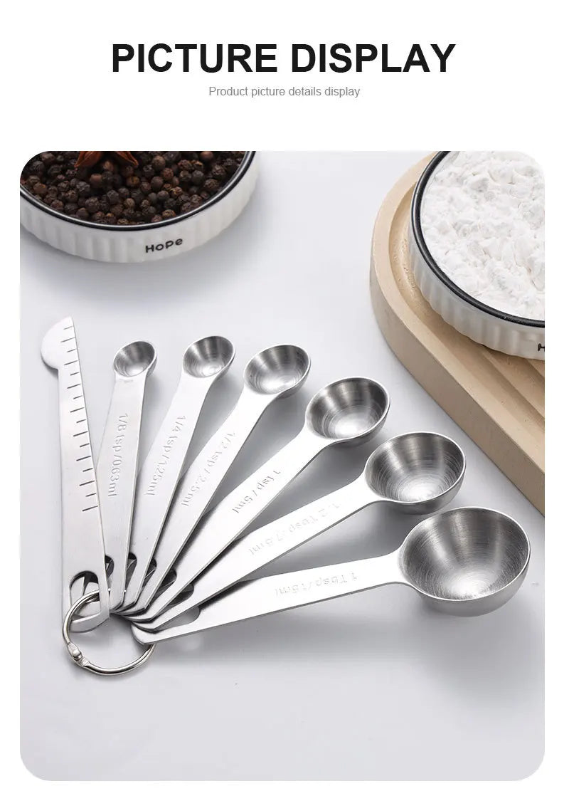 Stainless steel measuring spoon