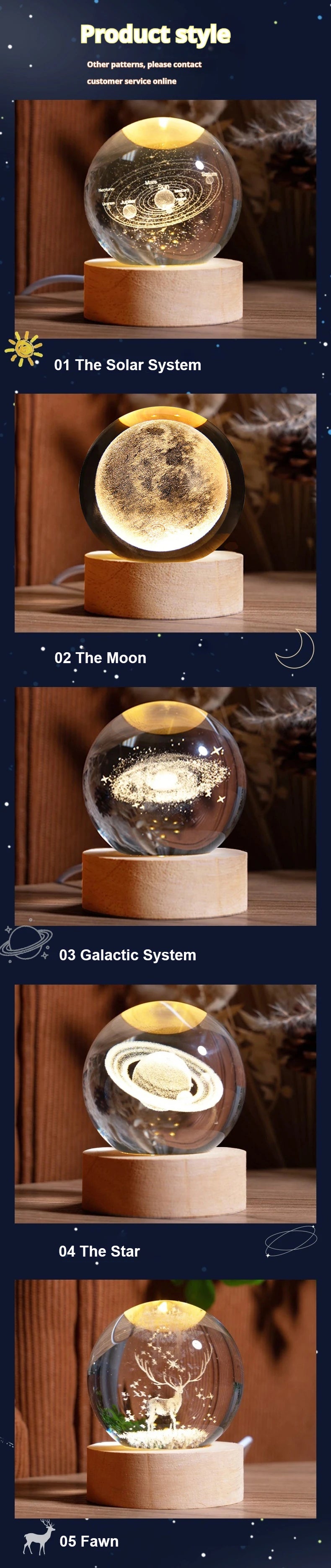 6cm 3D Crystal Ball Decoration