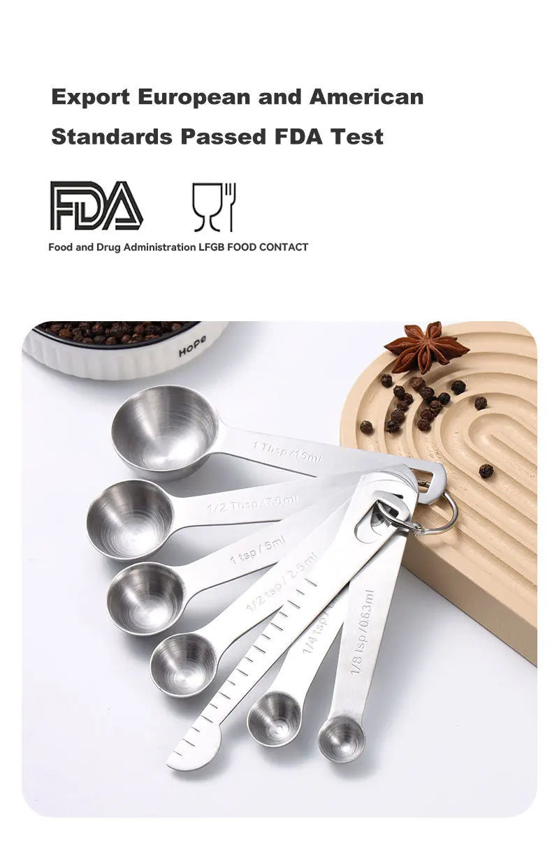 Stainless steel measuring spoon