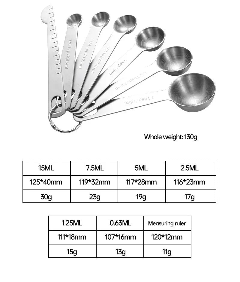 Stainless steel measuring spoon