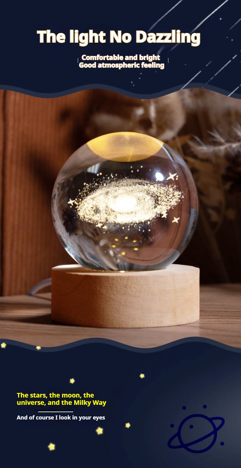 6cm 3D Crystal Ball Decoration