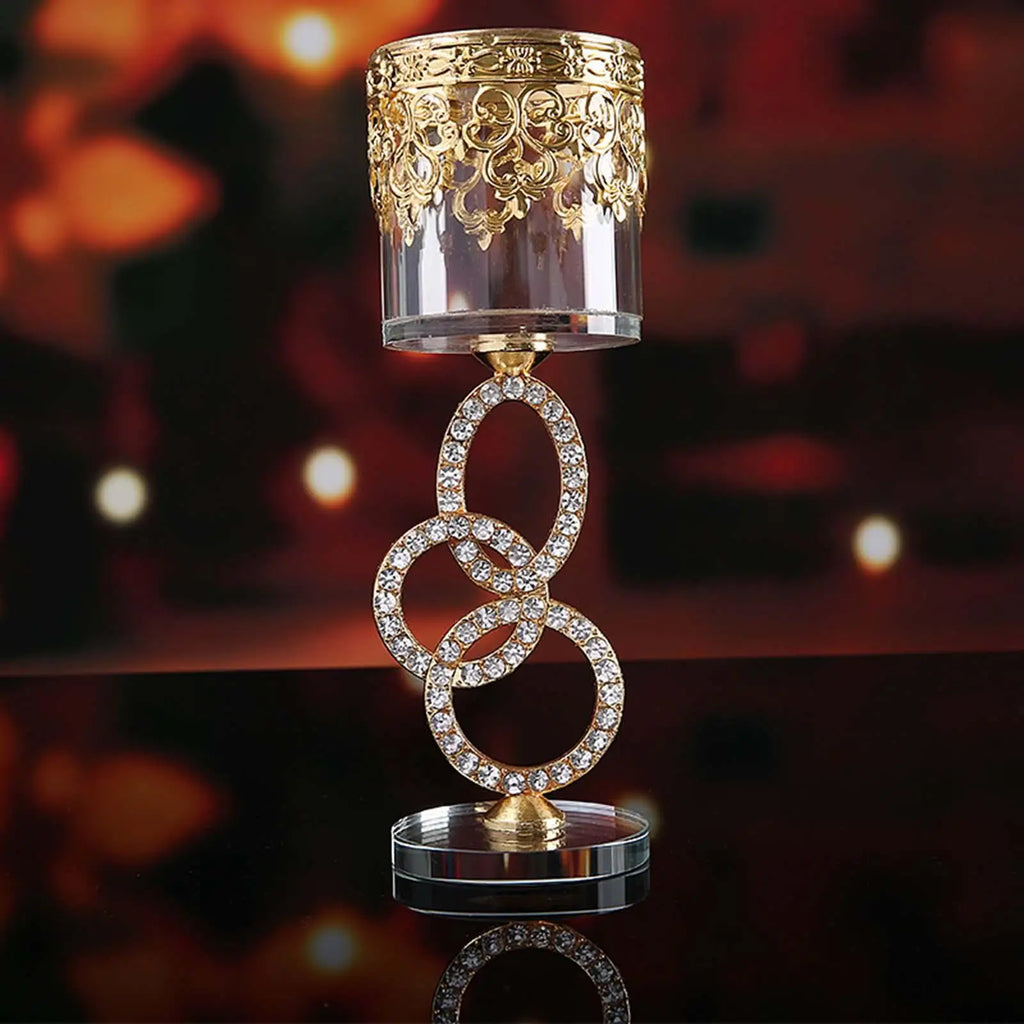 Cylinder Circle Glass Crystal Candlestick Candle Holders