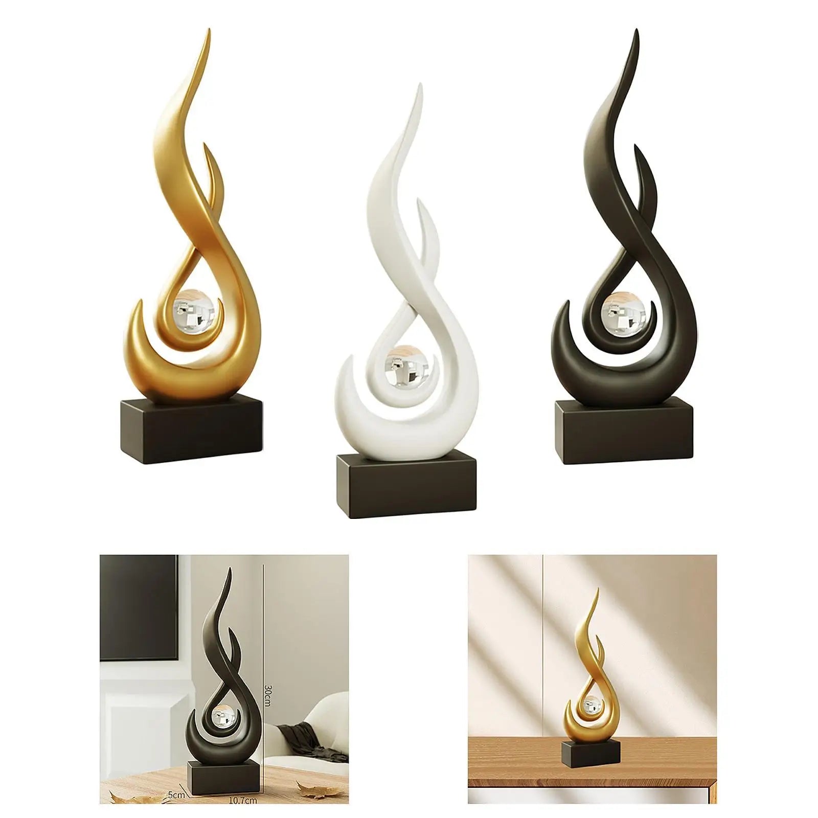 Resin Abstract Fire Statue