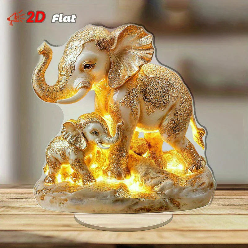 Elephant Statue,2D Flat Acrylic Figurine