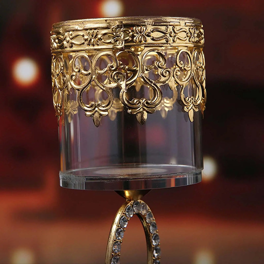 Cylinder Circle Glass Crystal Candlestick Candle Holders