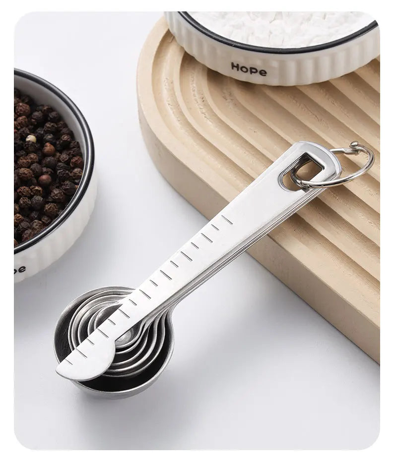 Stainless steel measuring spoon