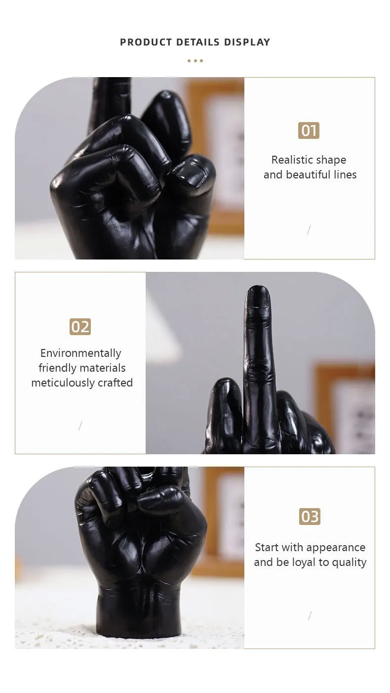 Resin Handicrafts Cute Middle Finger