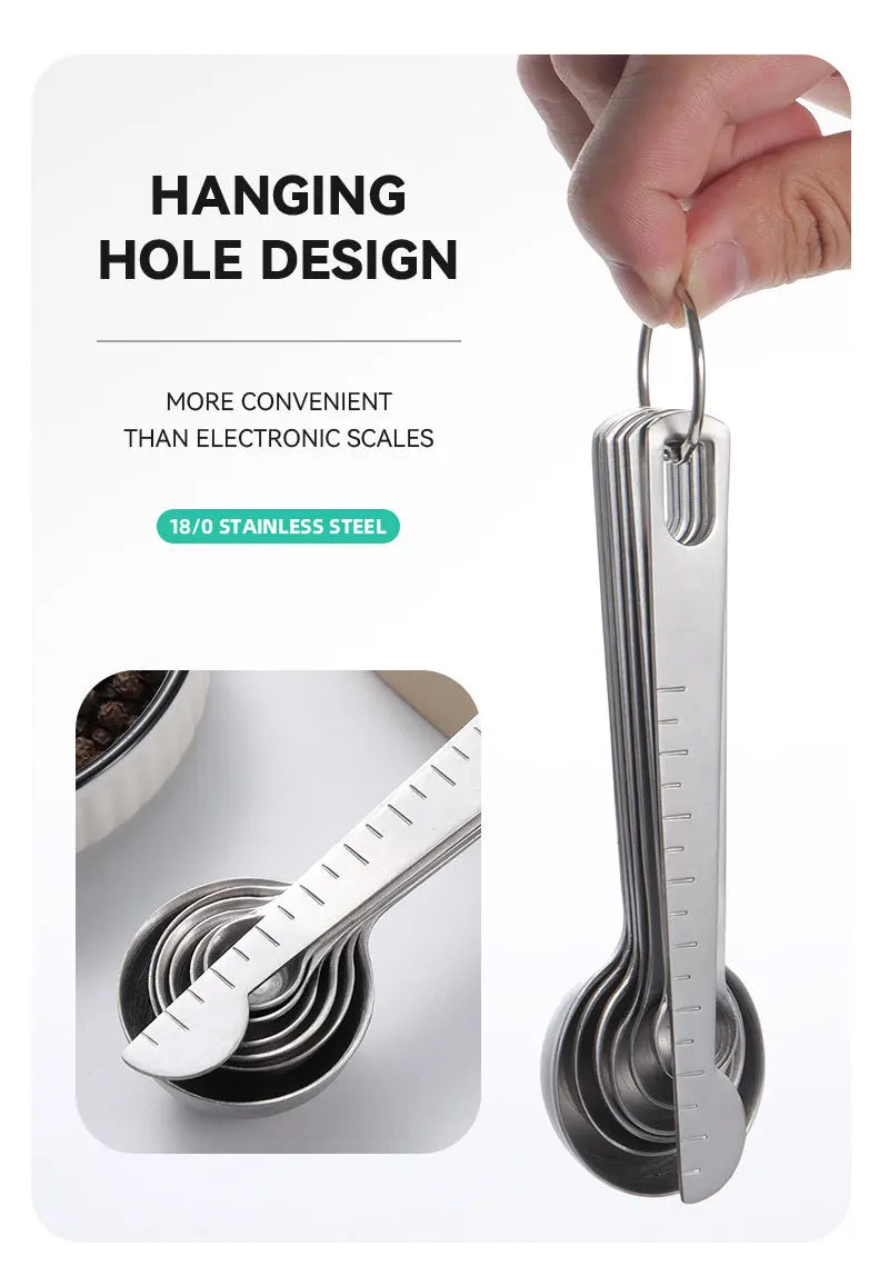 Stainless steel measuring spoon