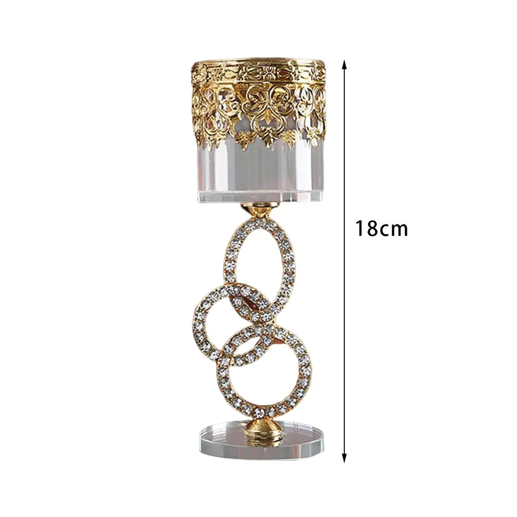 Cylinder Circle Glass Crystal Candlestick Candle Holders