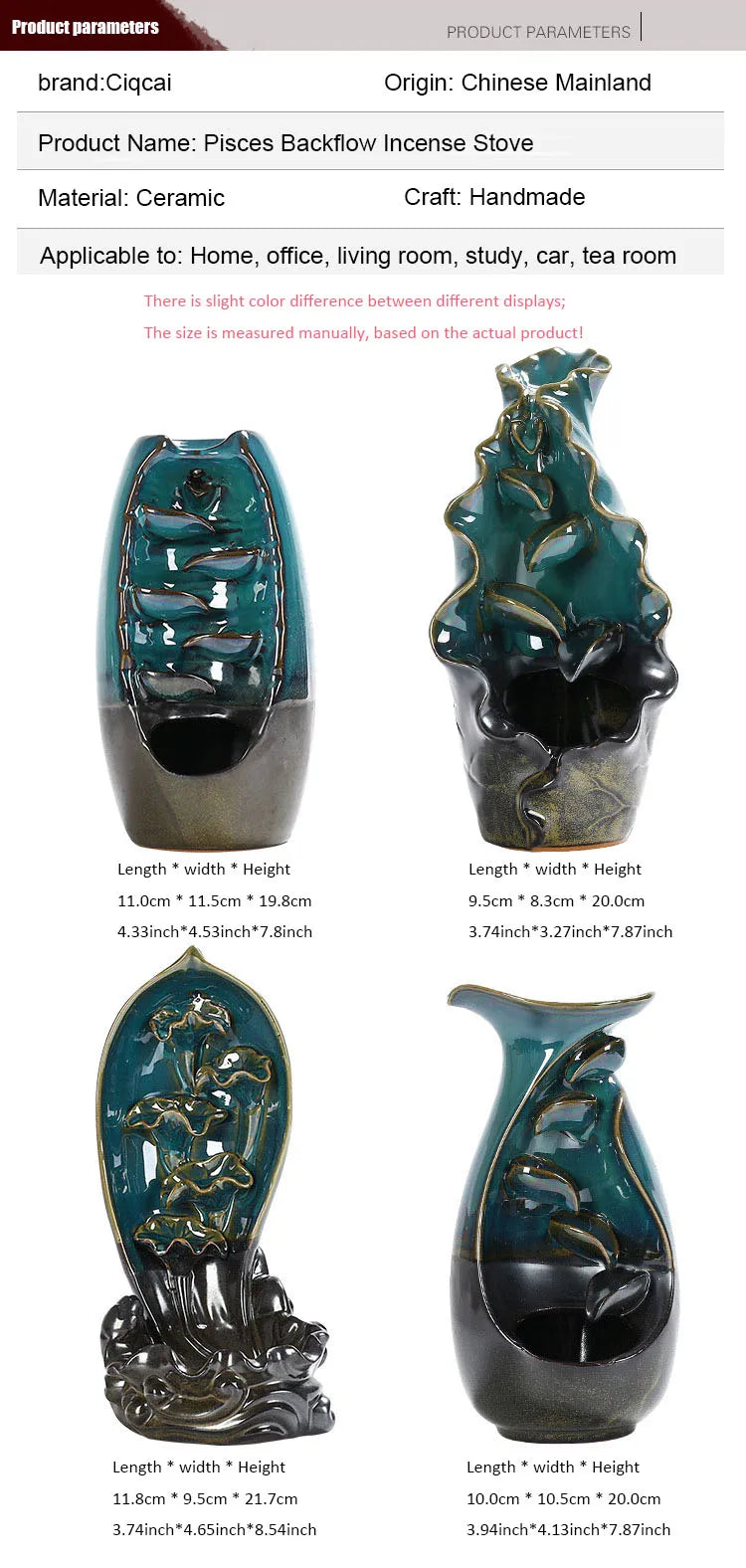 Ceramic Backflow Aromatherapy Stove