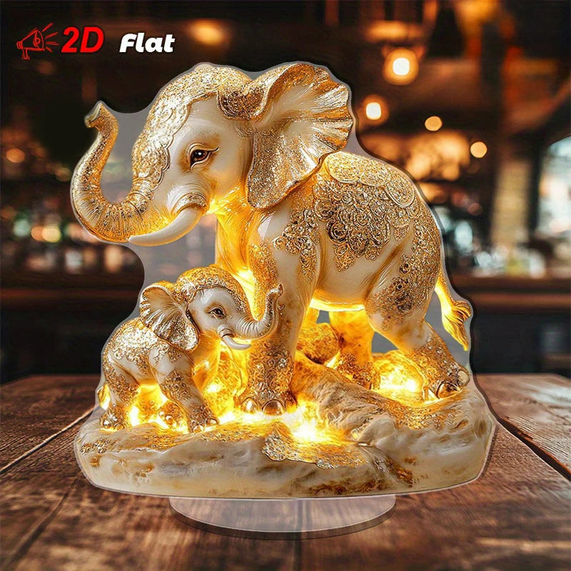 Elephant Statue,2D Flat Acrylic Figurine