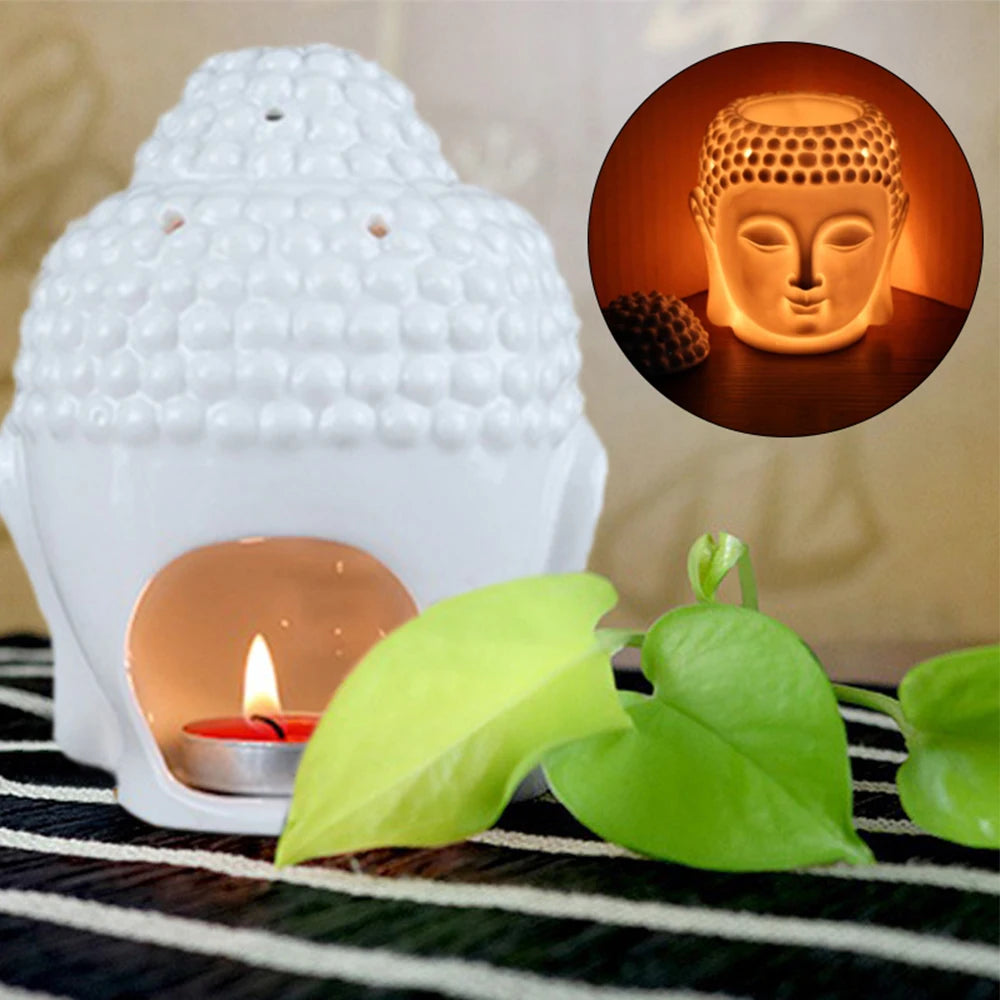 Ceramic Buddha Head Aromatherapy Oil Burner