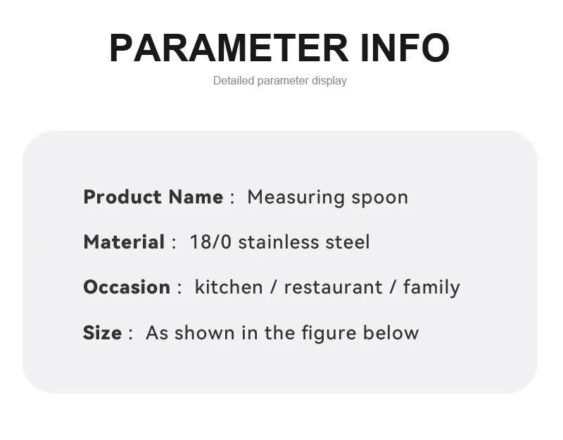 Stainless steel measuring spoon