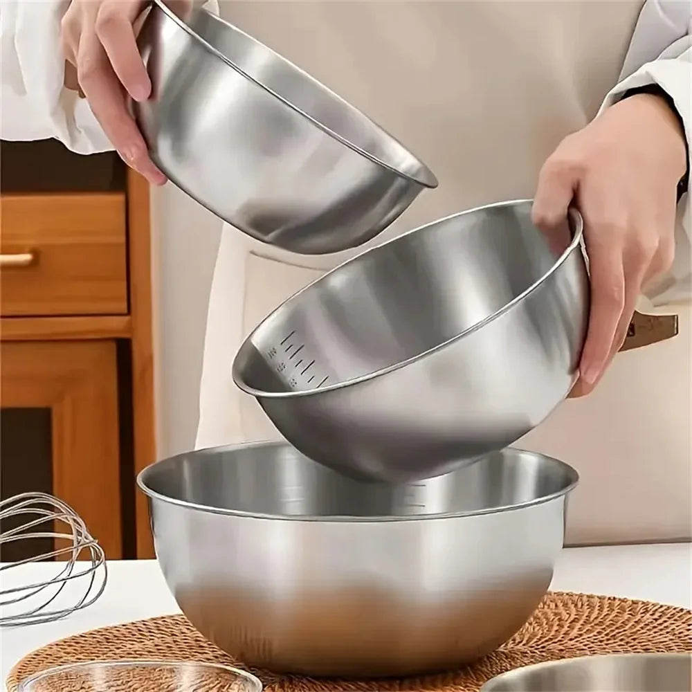 1-3 Stainless Steel Bowl Set with Scale