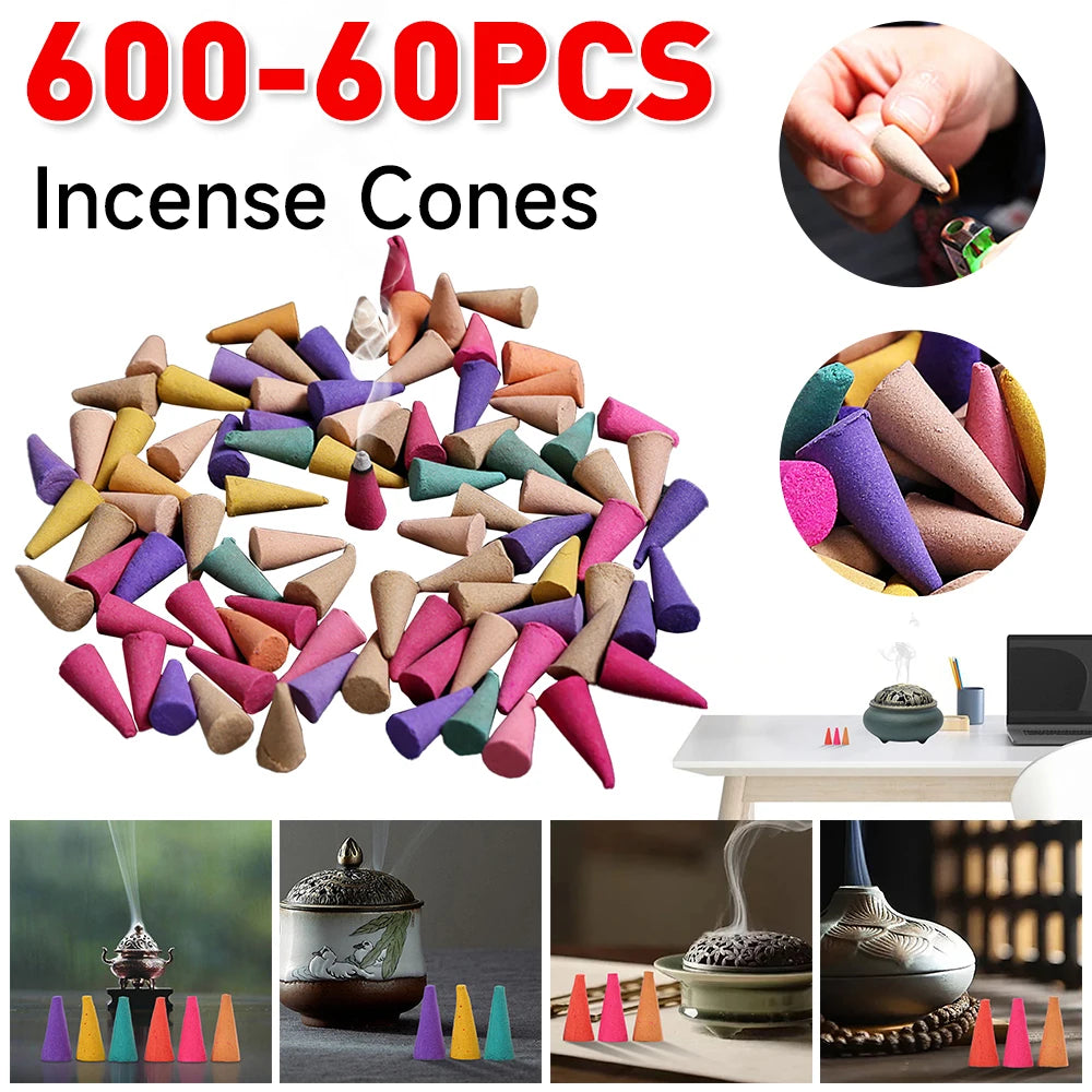60-600Pcs Scented Incense Cones