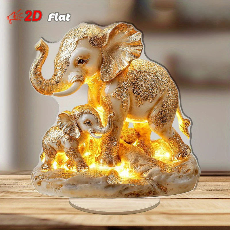 Elephant Statue,2D Flat Acrylic Figurine