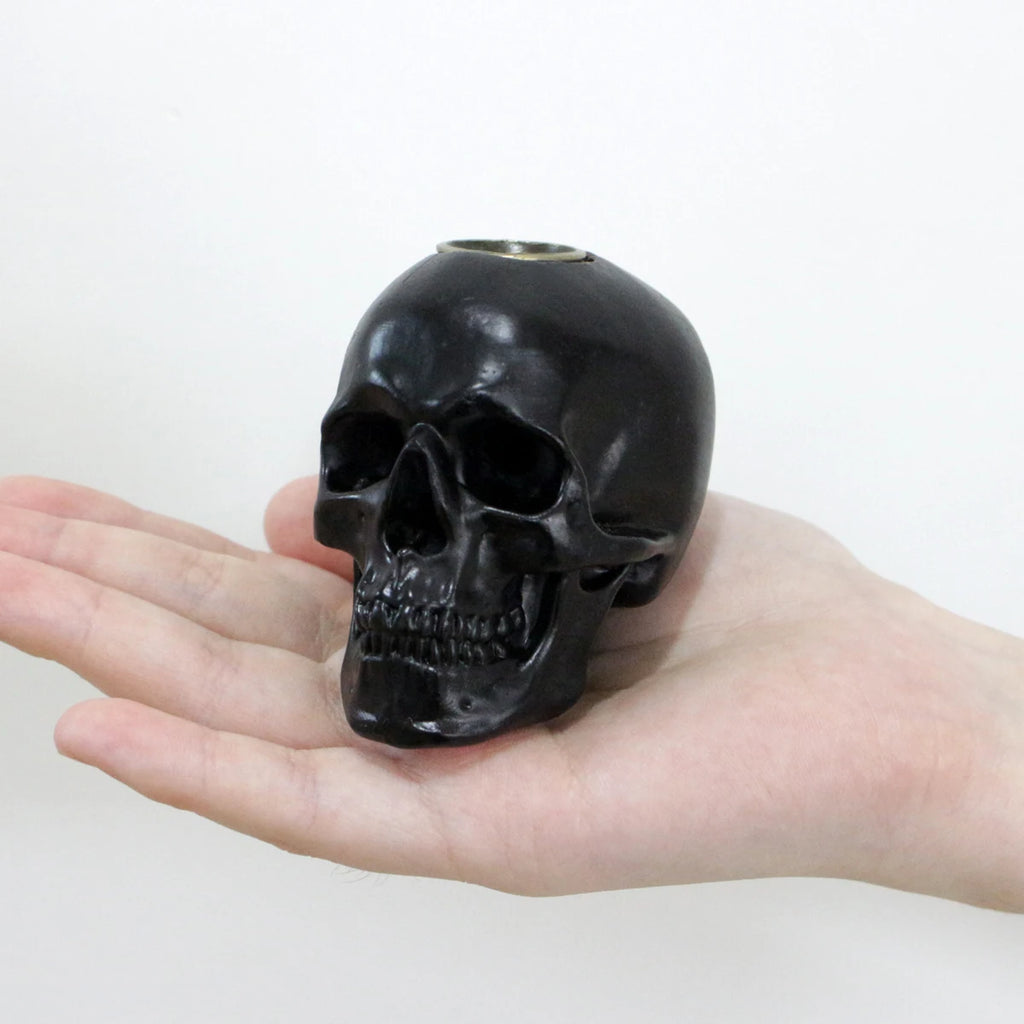 1-piece vintage waterfall backflow incense burner skull