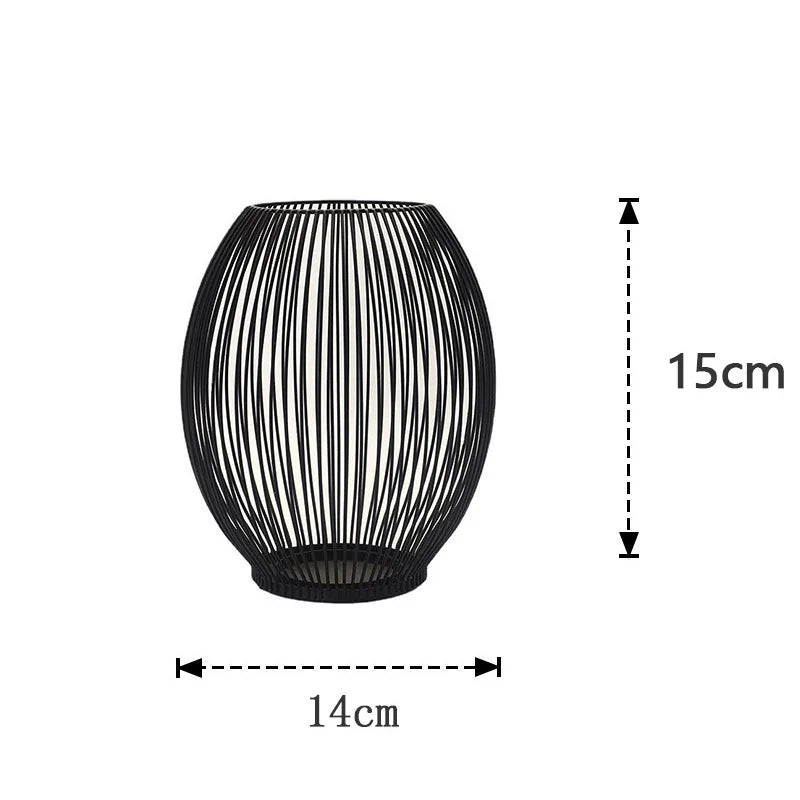 Black Lantern Candle Holder Vintage Iron