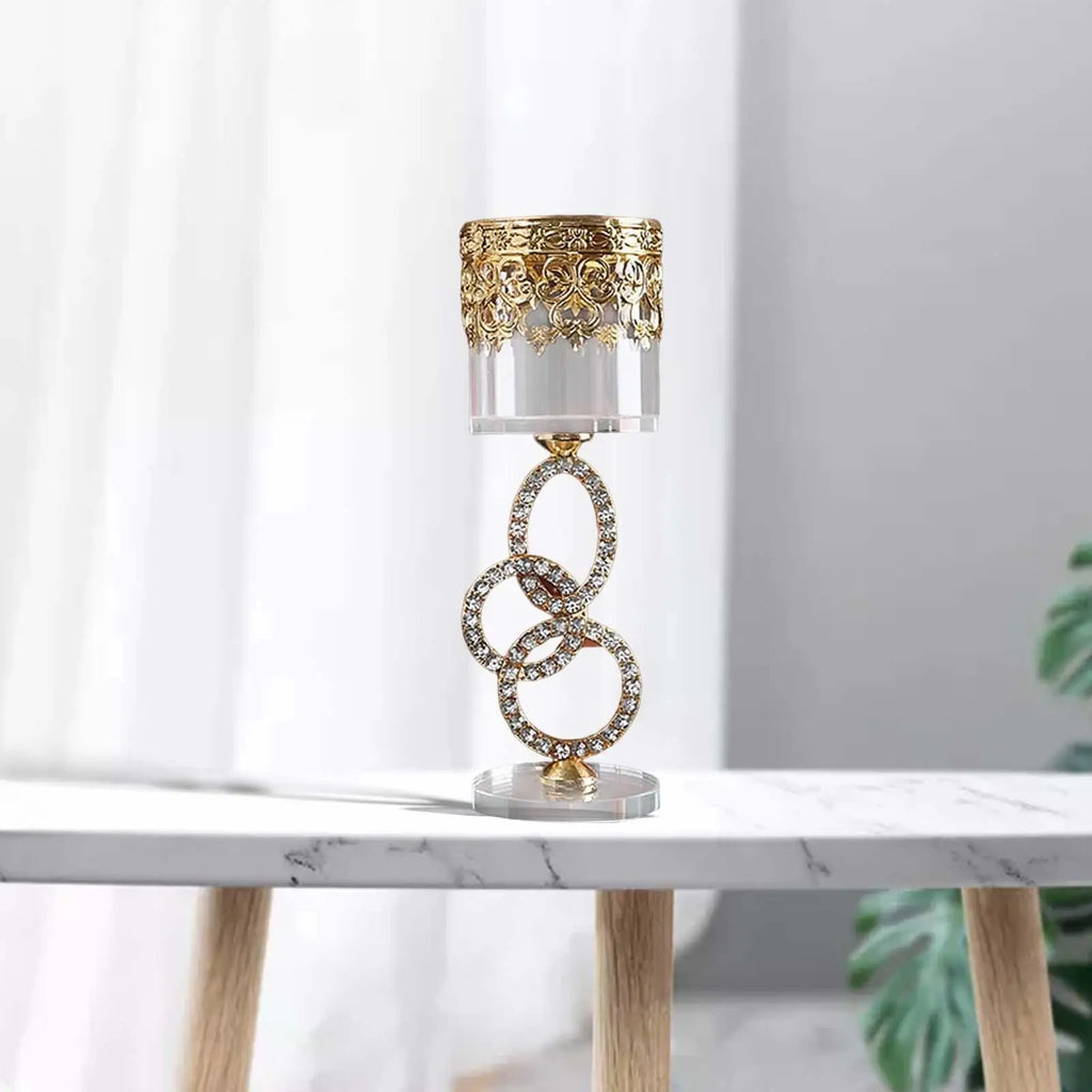 Cylinder Circle Glass Crystal Candlestick Candle Holders