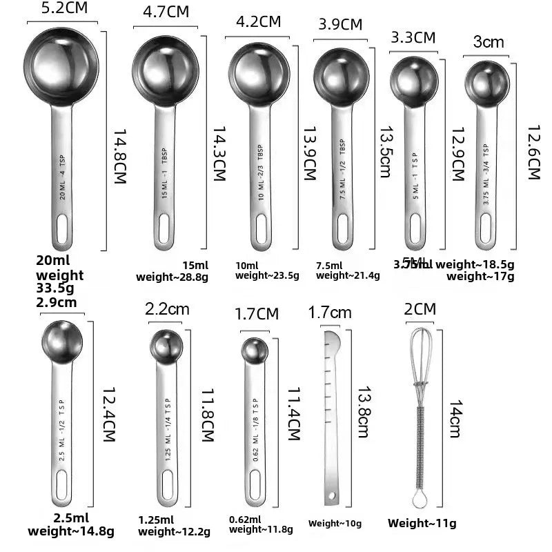 Stainless steel measuring spoon