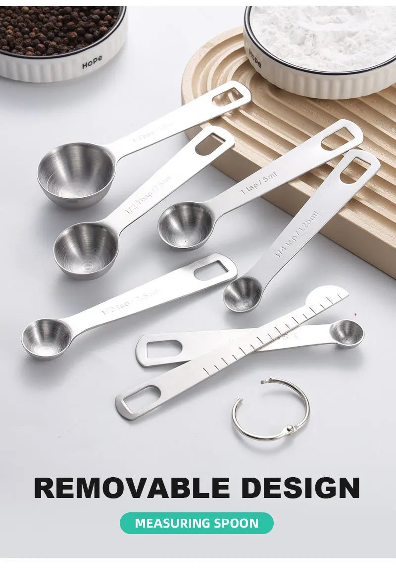 Stainless steel measuring spoon
