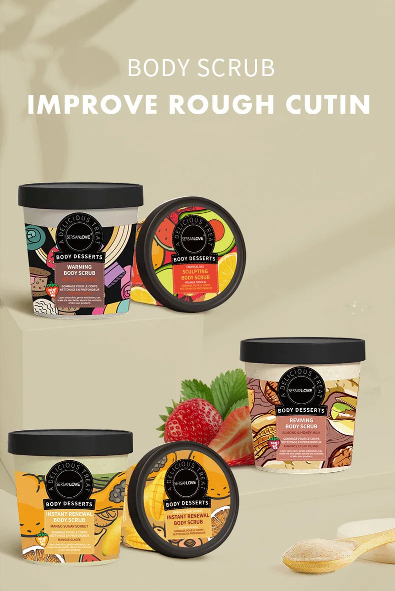 220g Fruit Body Scrub Exfoliating Deep Cleanse
