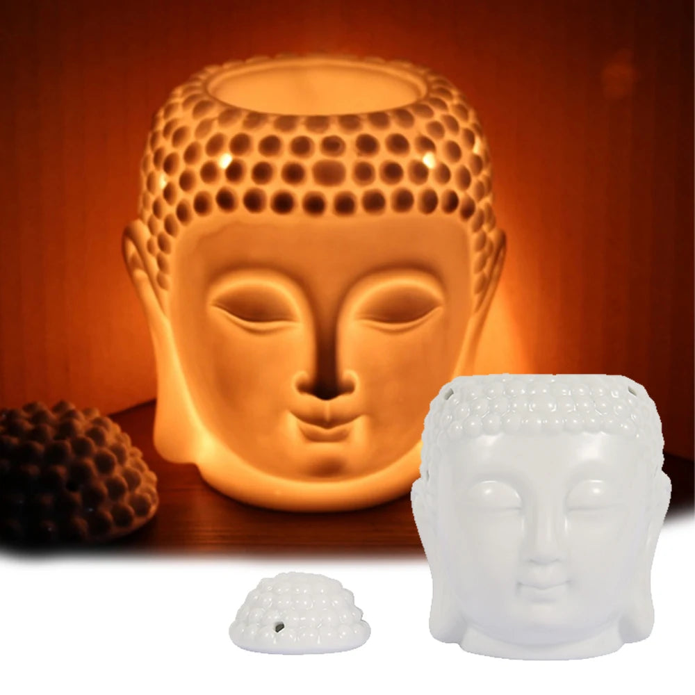 Ceramic Buddha Head Aromatherapy Oil Burner