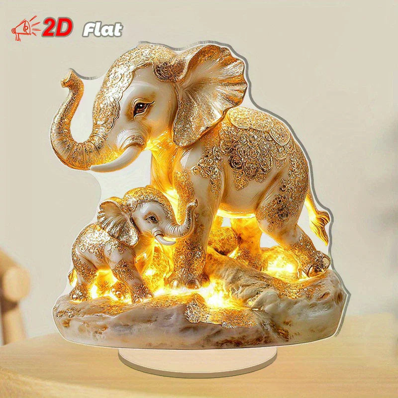 Elephant Statue,2D Flat Acrylic Figurine