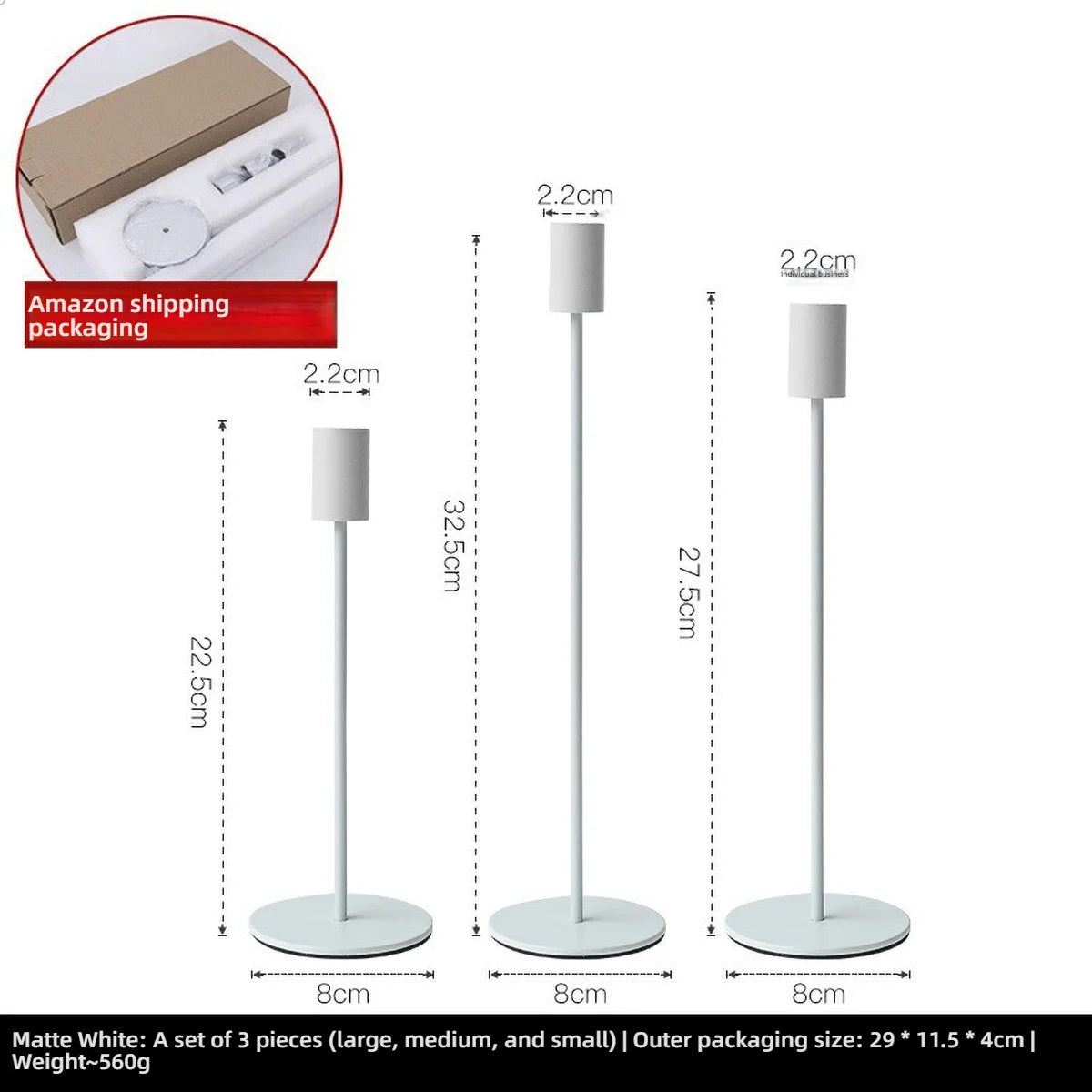 3Pcs Elegant Gold Candlestick Holder