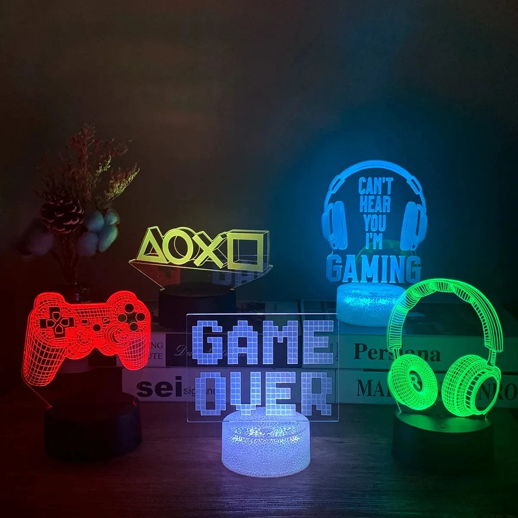 3D LED Gaming Lamp Powered Night Light