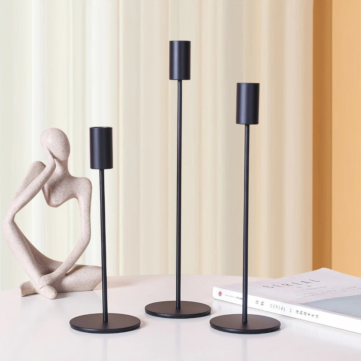 3Pcs Elegant Gold Candlestick Holder