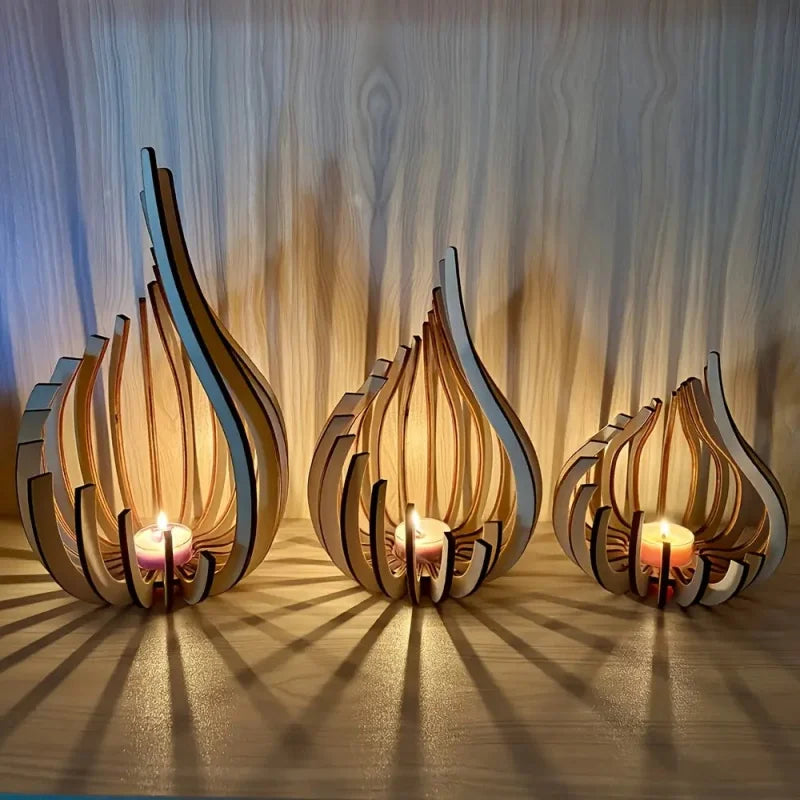 Handmade Candle Holder Made of Wooden