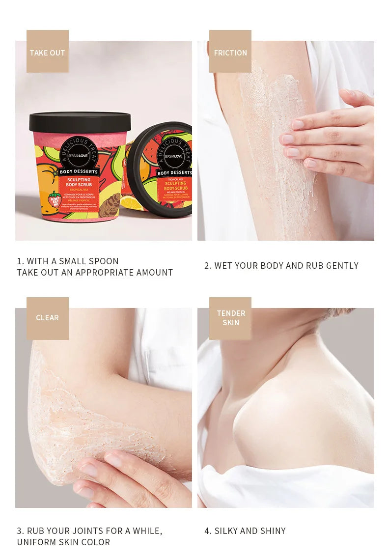 220g Fruit Body Scrub Exfoliating Deep Cleanse