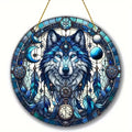 Wolf and Dream Catcher Acrylic Sunlight Catcher