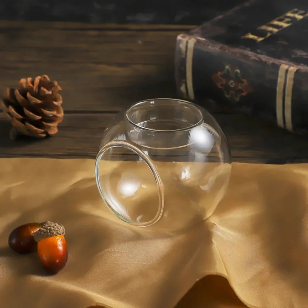 6/12Pcs Round Hollow Glass Candle Holder