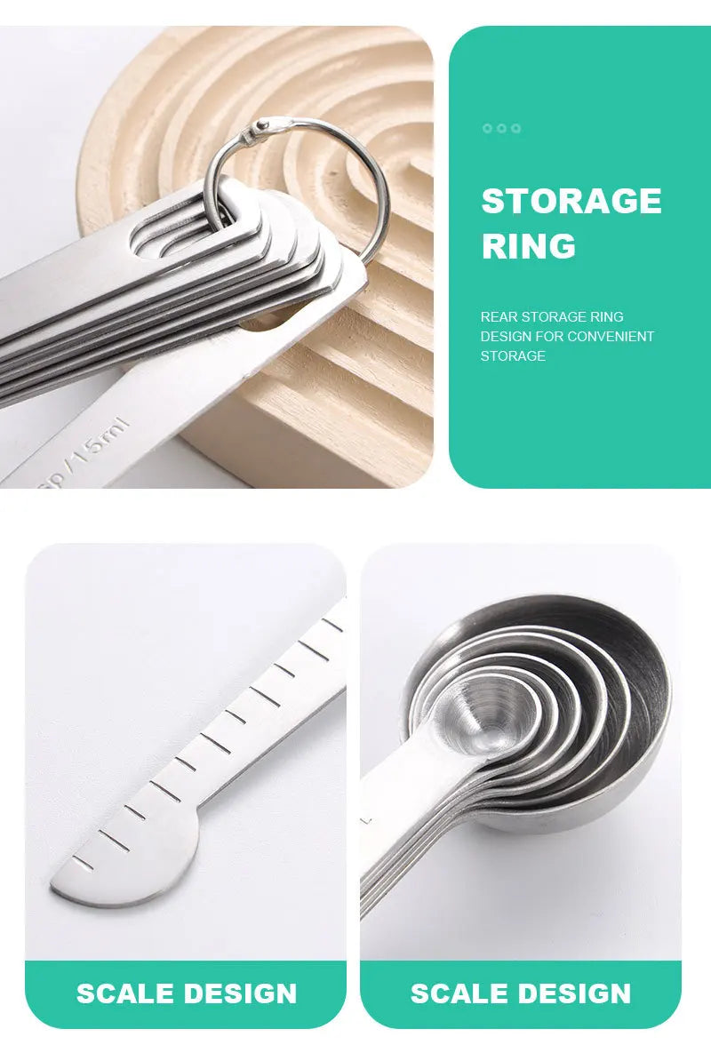 Stainless steel measuring spoon