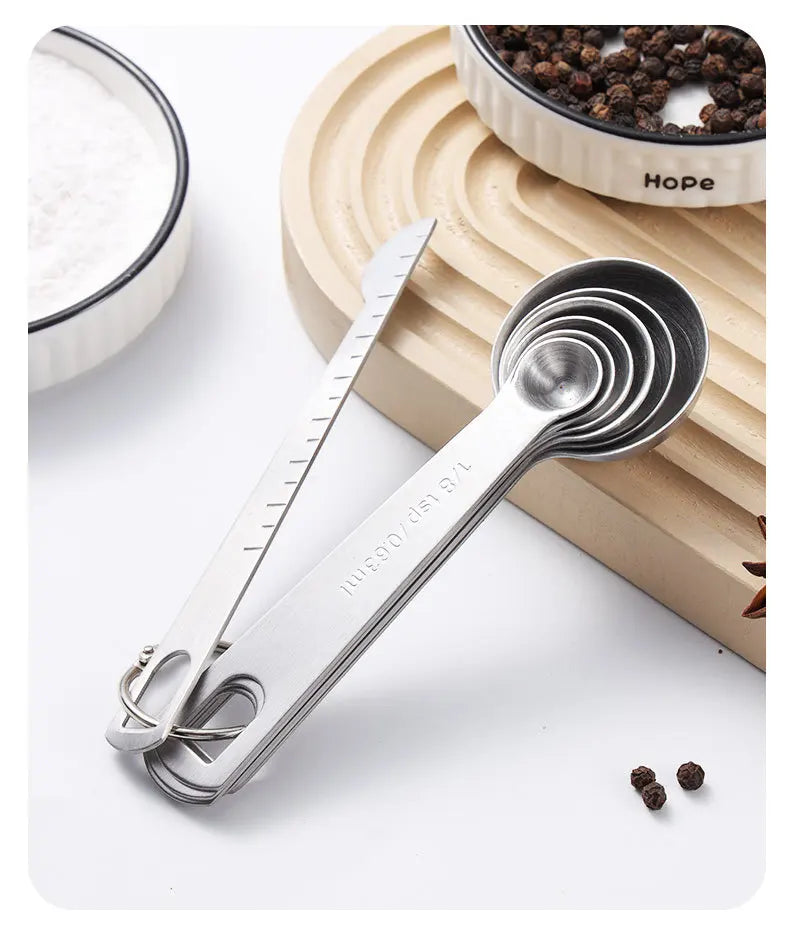 Stainless steel measuring spoon