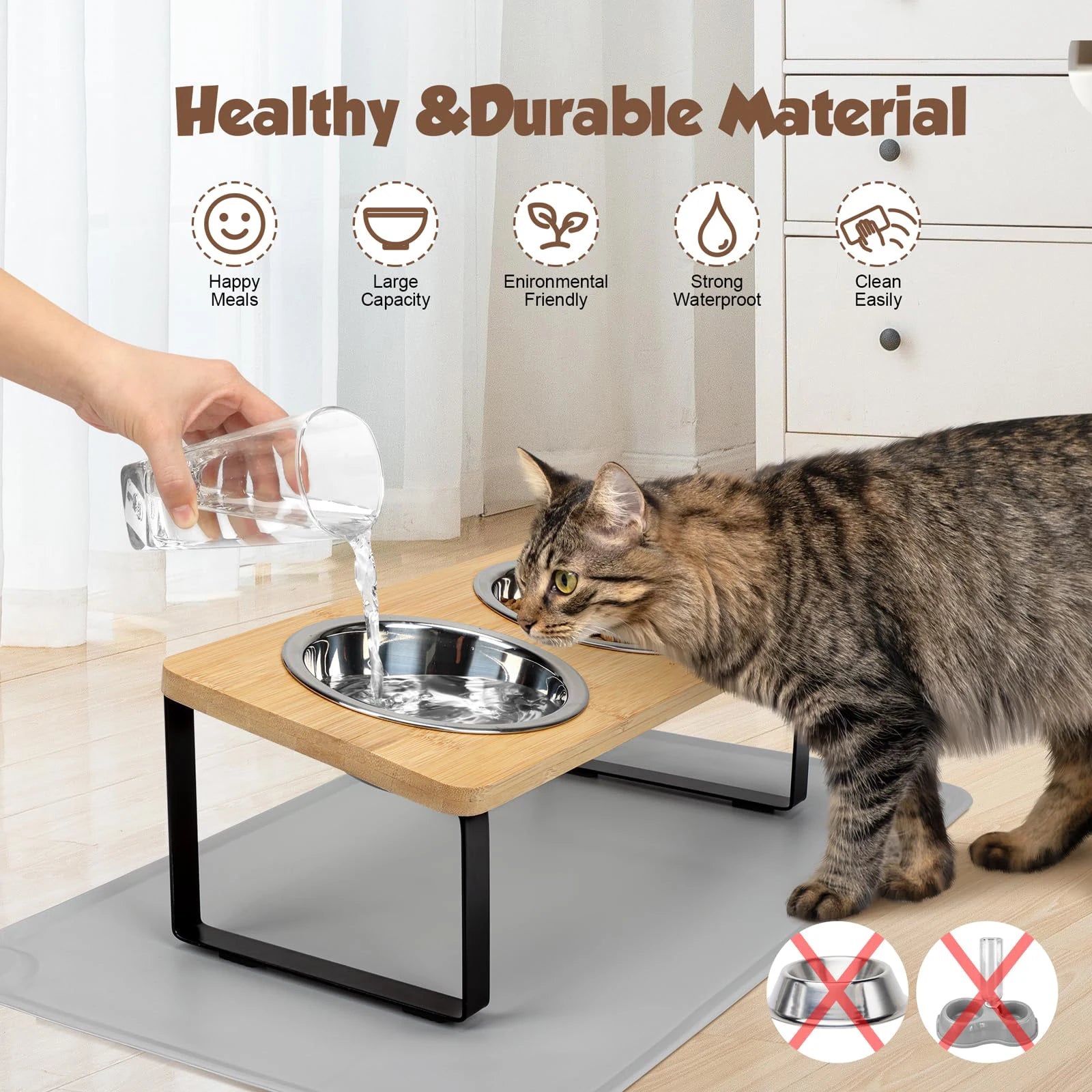 Elevated Cat Bowls Pet Feeder