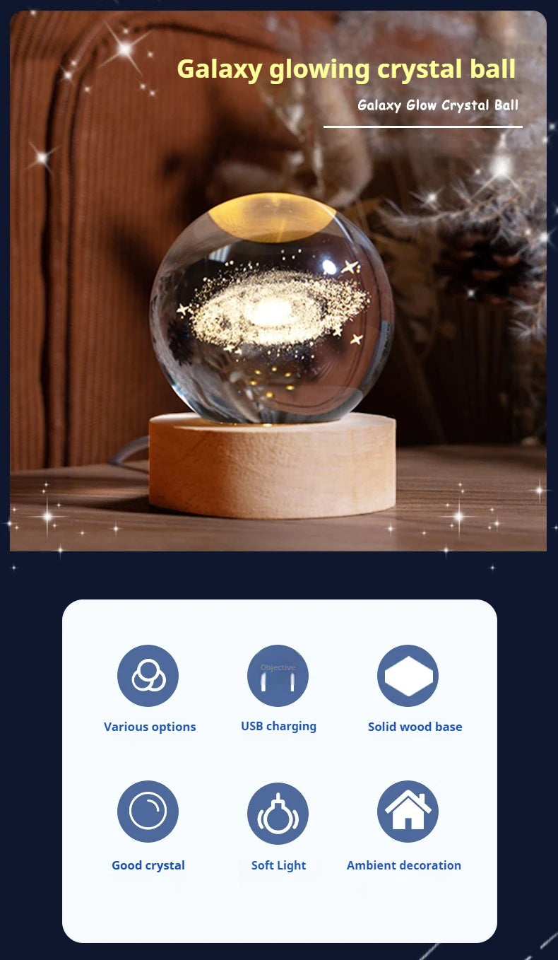 6cm 3D Crystal Ball Decoration