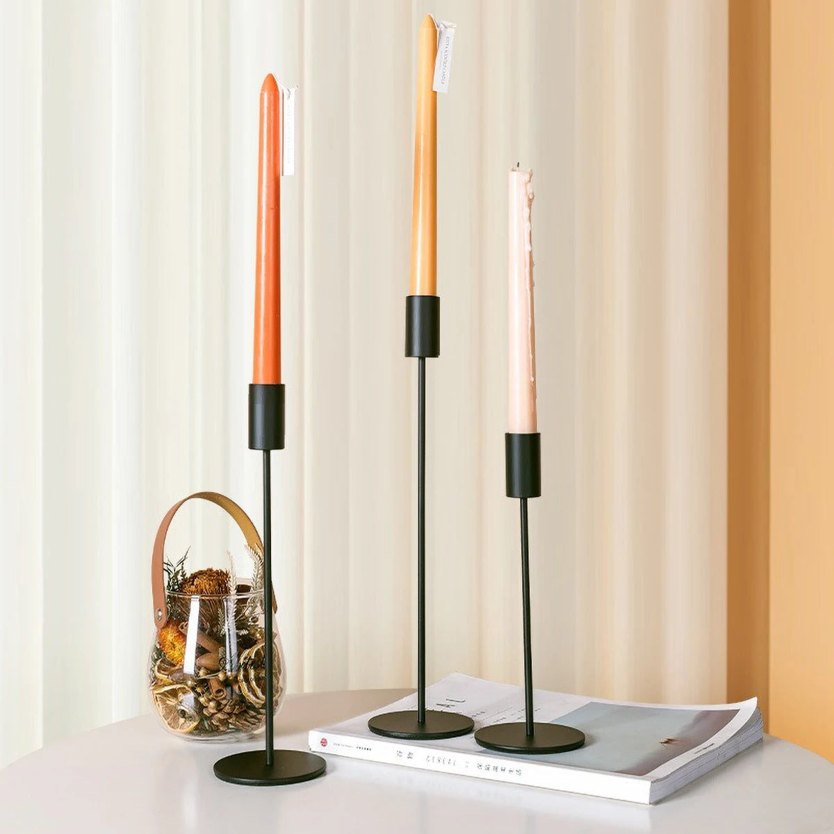 3Pcs Elegant Gold Candlestick Holder